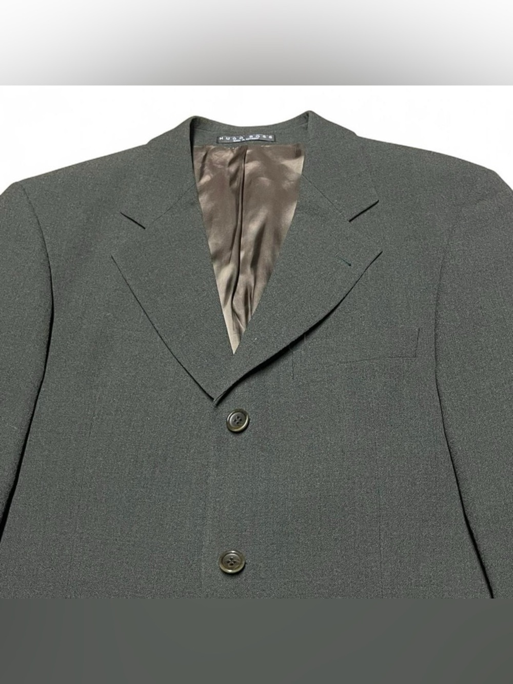 Hugo Boss Blazer Sport Coat Mens 40 R 100% Virgin Wool Dark Green Jacket - Picture 3 of 9
